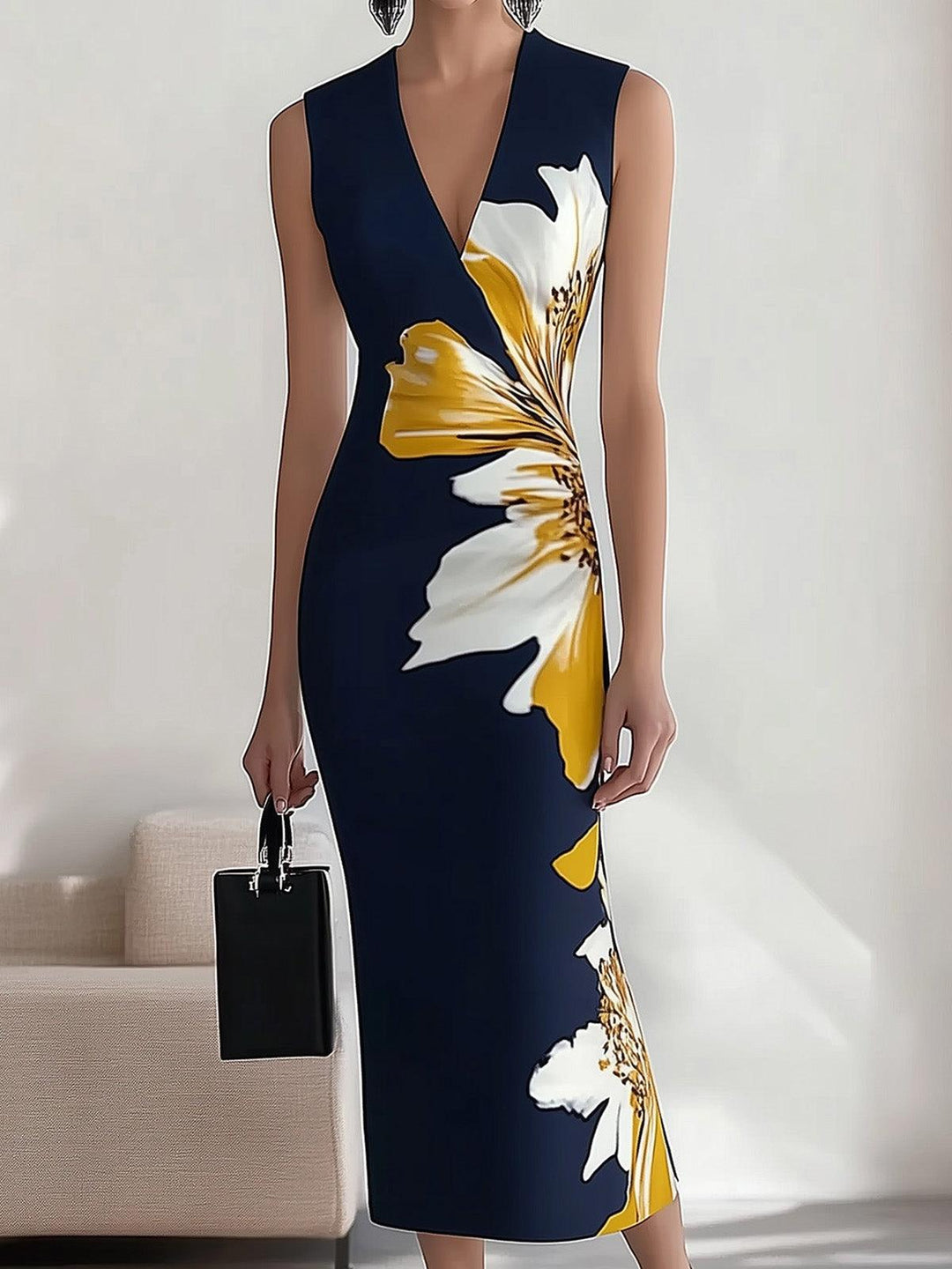 Lily | Abito Midi Elegante da Lavoro per Festival Glam da Spiaggia