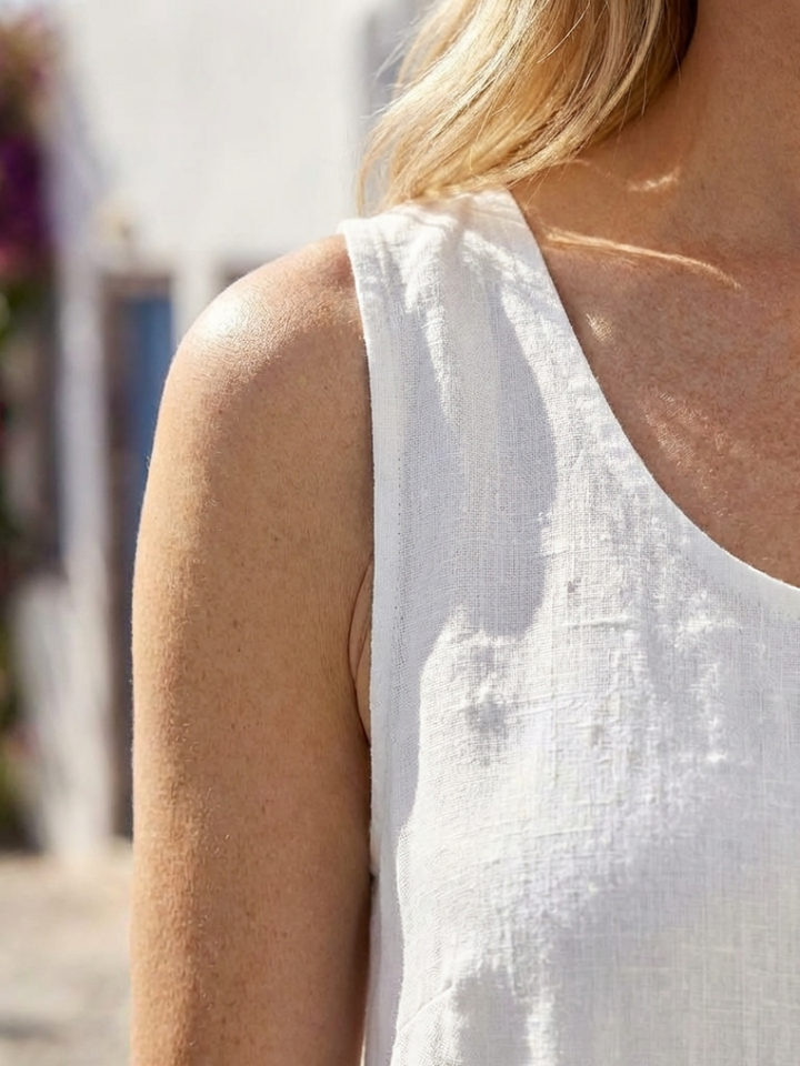 Ismera | Vestito Midi Relaxed Senza Maniche con Collo Rotondo