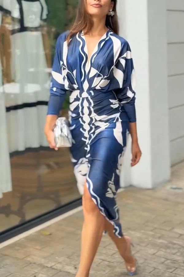 Eva | Abito Midi Dolman Stampa Unica Sun Escape