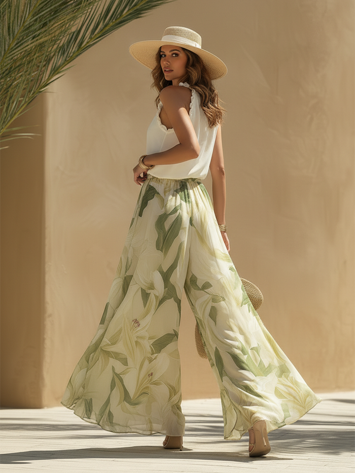 Lysandra | Completo Fluido Elegante con Stampa di Gigli