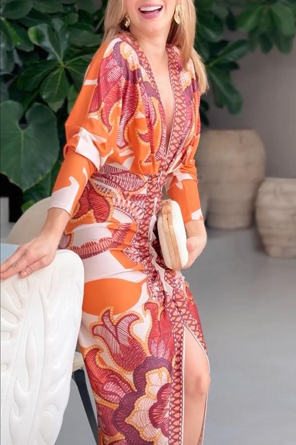 Eva | Abito Midi Dolman Stampa Unica Sun Escape