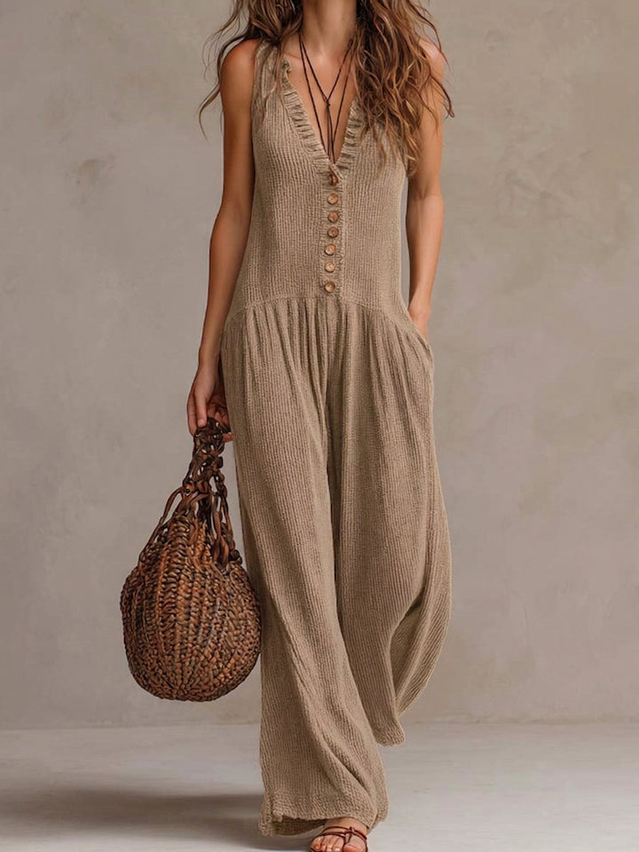 Chic & Cozy Tuta in Maglia con Volant e Scollatura a V