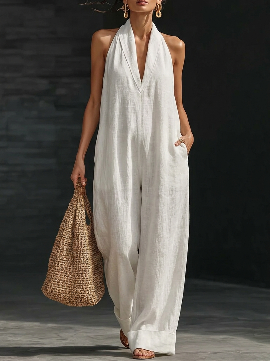 Salopette in Lino Minimalista ed Elegante