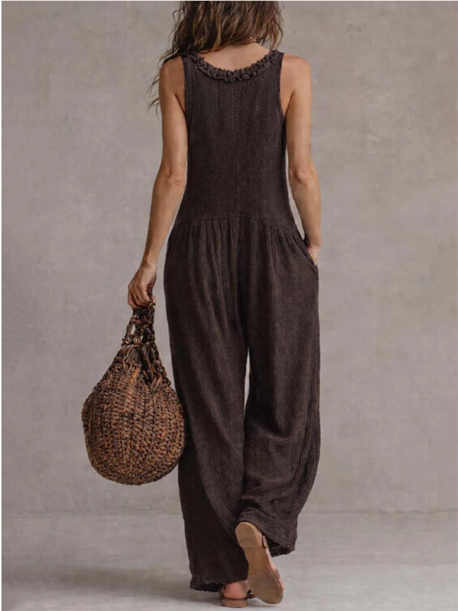 Chic & Cozy Tuta in Maglia con Volant e Scollatura a V